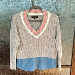 Central Park West sweater with shirt bottom detail size S. NWOT
